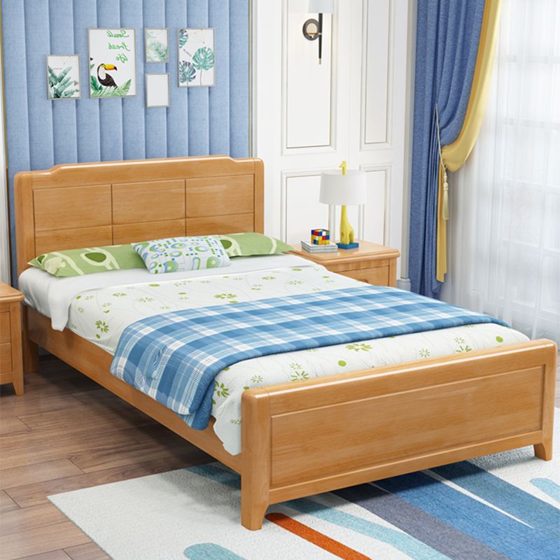Scandinavian Solid Wood Standard Bed Natural Bed with Headboard