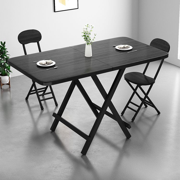 Modern Style Traditional Height Dining Set with Folding Table and Chairs