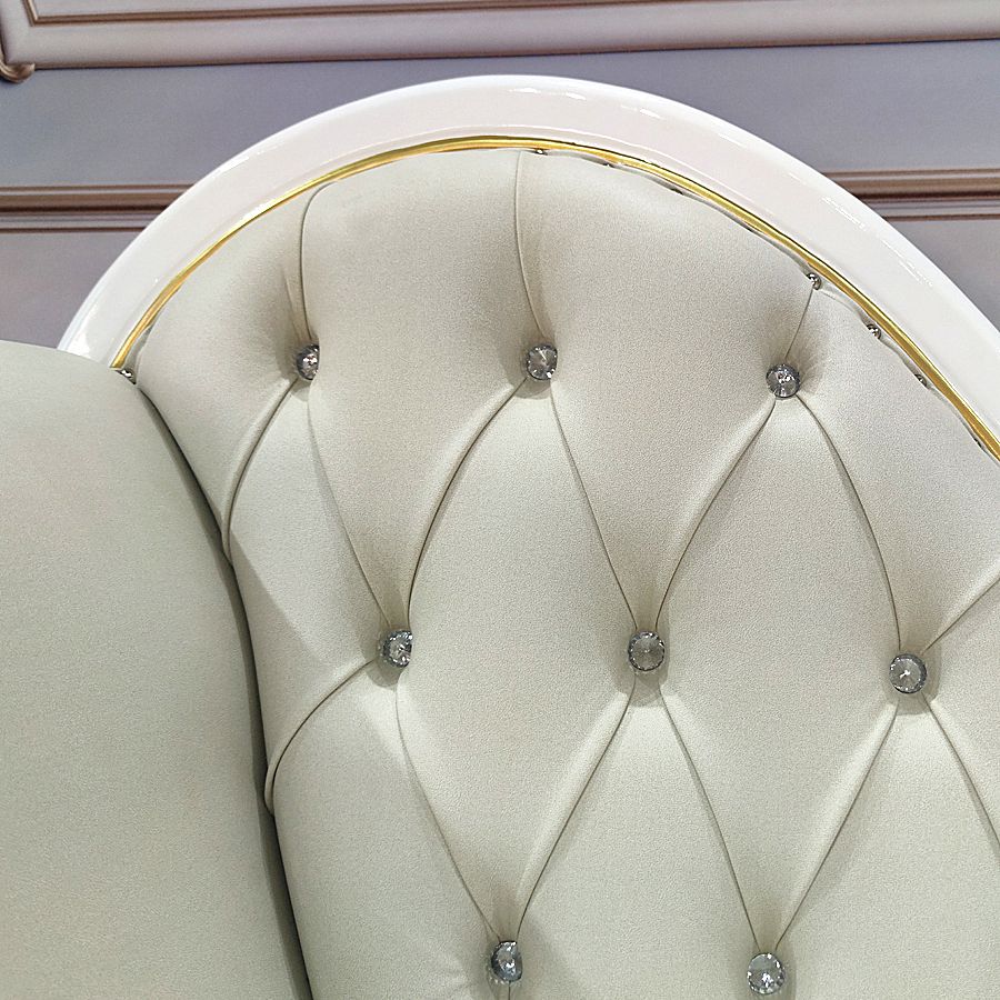 Living Room Rolled Arms Chaise Luxury Style Chaise Lounge with Button Tufted
