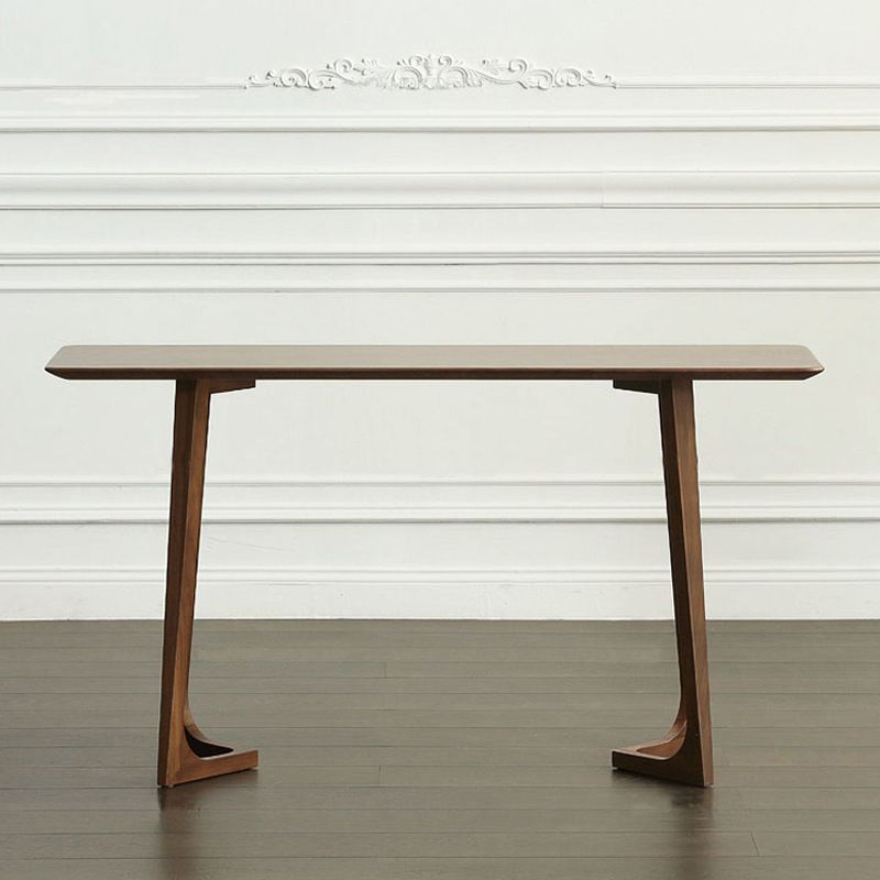 Mid-Century Modern Console Table 29.53" Tall Solid Wood End Table for Hall