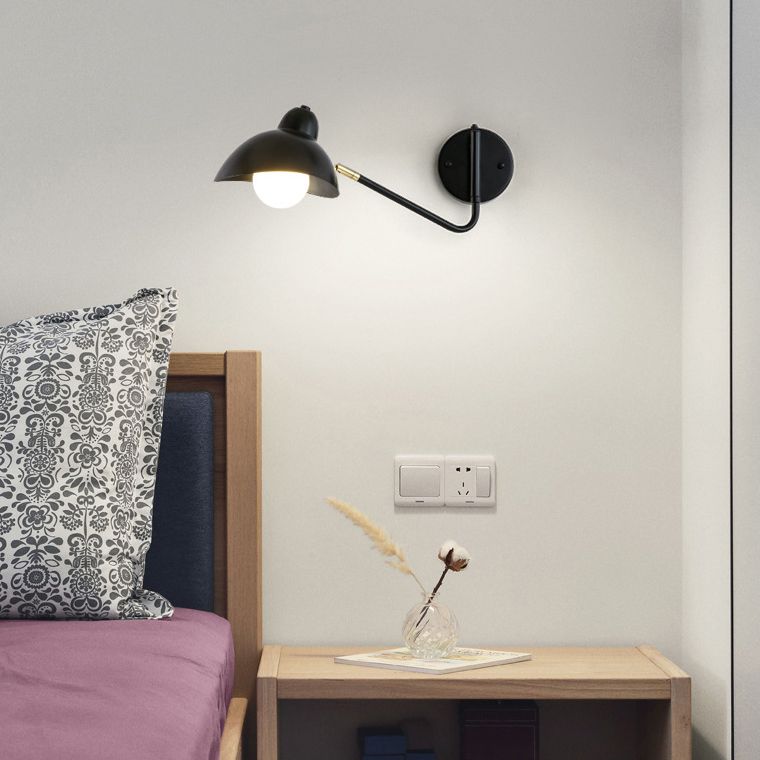 Modern 1-Light Wall Sconce Wrought Iron Geometric Wall Light for Bedroom