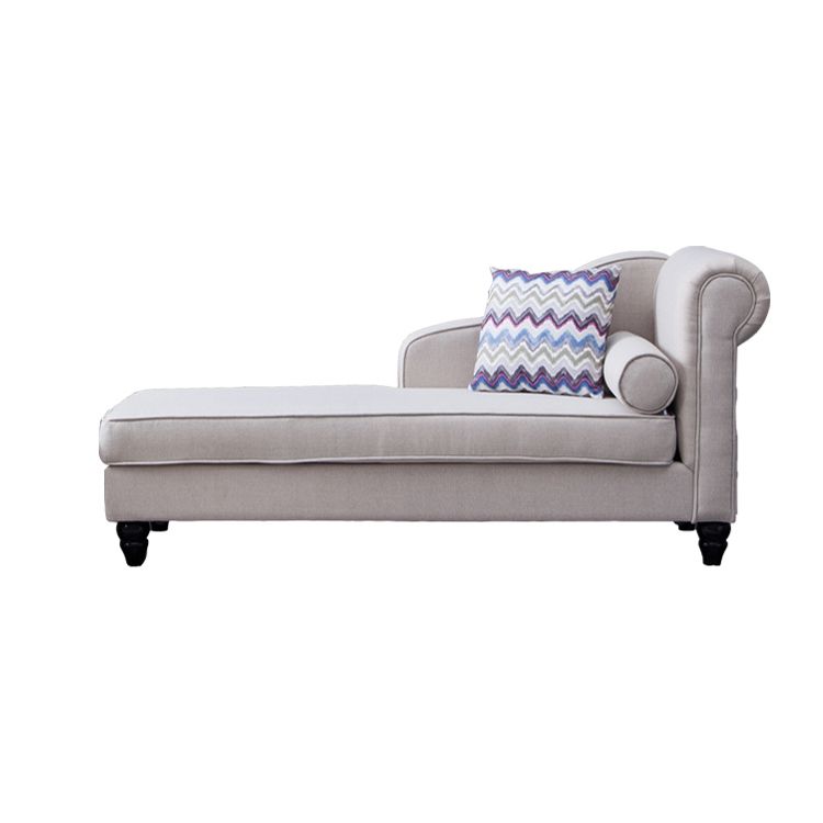 Modern Style Chaise Lounge Couch Solid Color Lounge Chair with Linen
