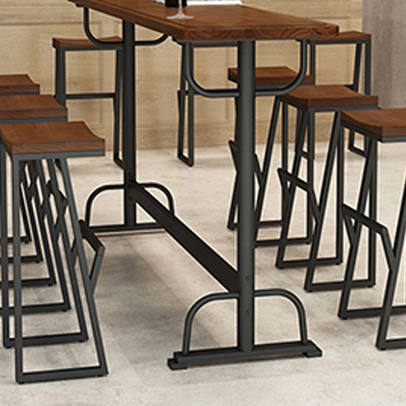 Glam 1/2/5/7 Pieces Counter Height Set Rectangle Trestle Bar Stool and Table Set