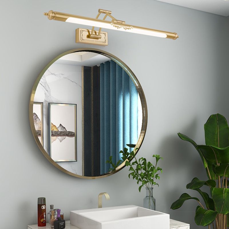 Tube Metal Wall Lighting Ideas Modernism LED Vanity Mirror Lamp with Adjustable Arm
