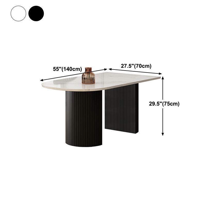 Eettafel met dubbele voetstuk Moderne stijl eettafel voor thuis