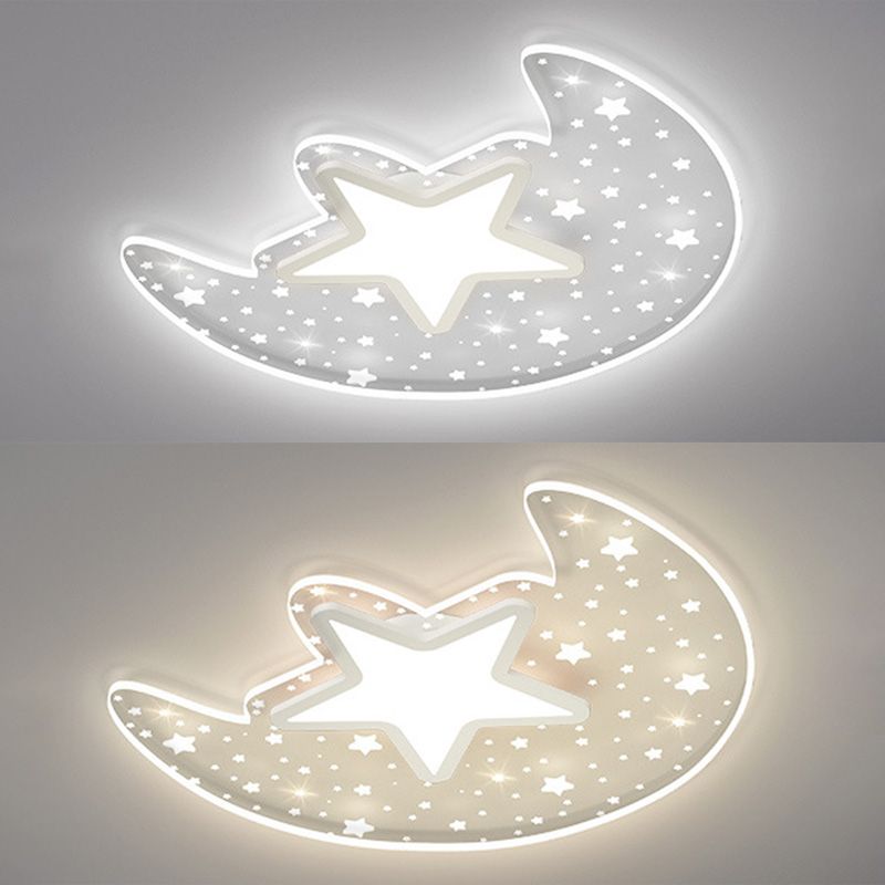 Lámpara de techo de forma de luna nórdica moderna Aluminio 2-Montaje de descarga de luz para dormitorio