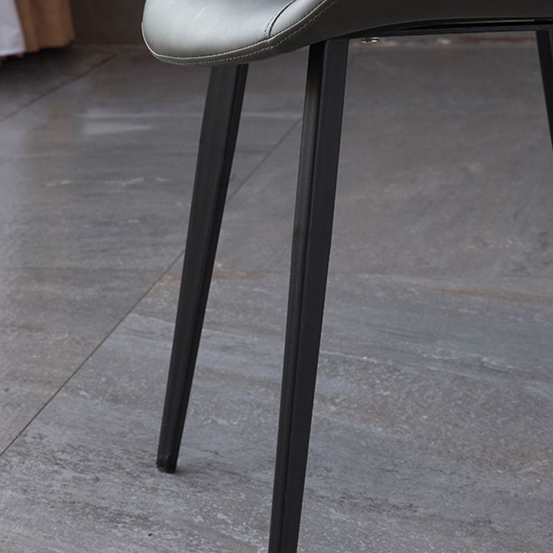 Contemporary Side Chair Metal Solid Back Dining Room Chair for Brasserie