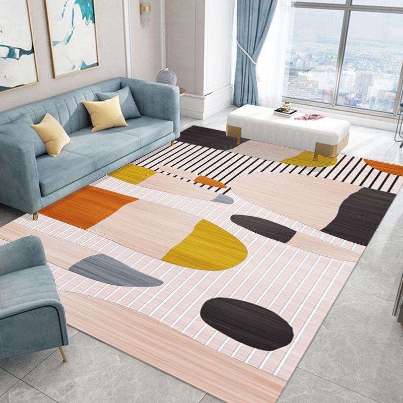 Hedendaagse artistiek gedrukt tapijt polyester gebied Rug vlekbestendig binnenvlein voor woonkamer