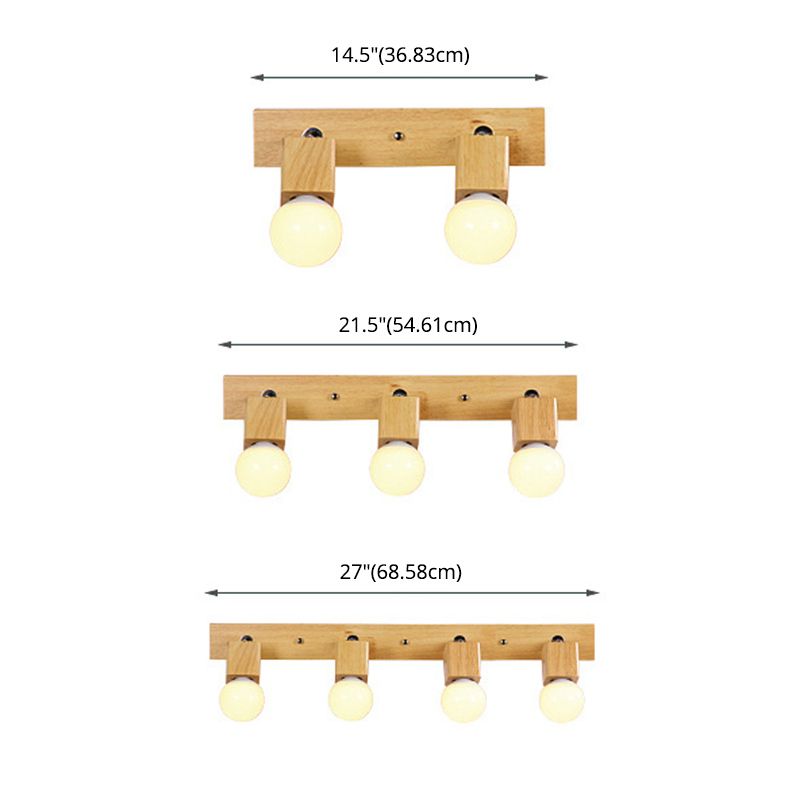Bar Vanity Lighting Fixtures Modern Minimalist Style Wood Vanity Sconces