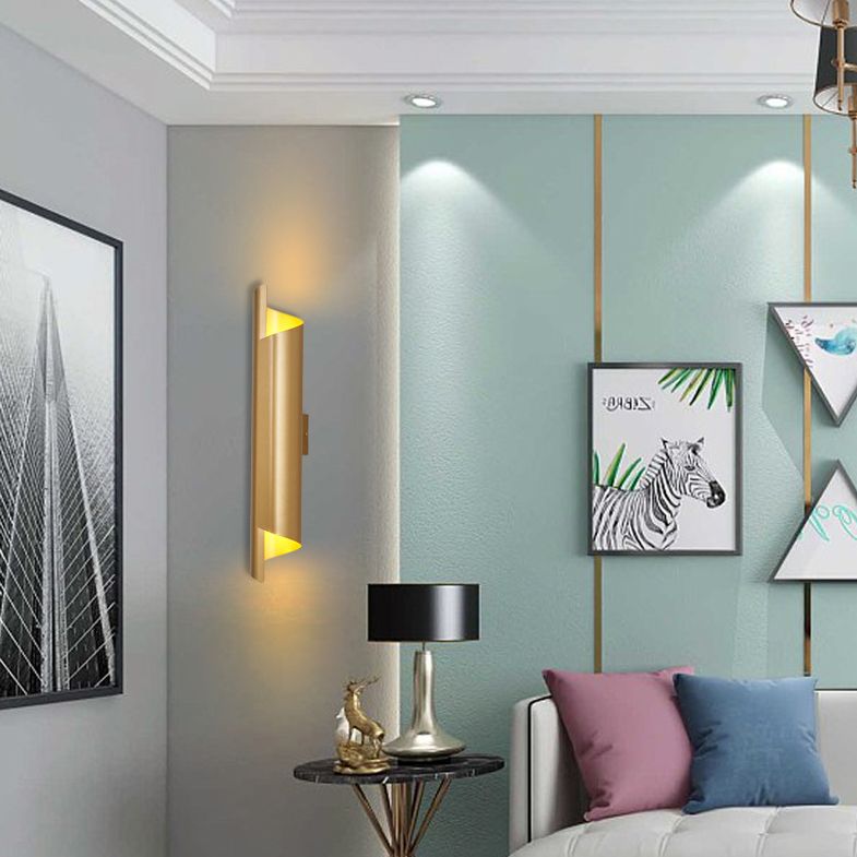 Modern Artistic Cylindrical Wall Sconce Wrought Iron Wall Lamp for Interior Spaces