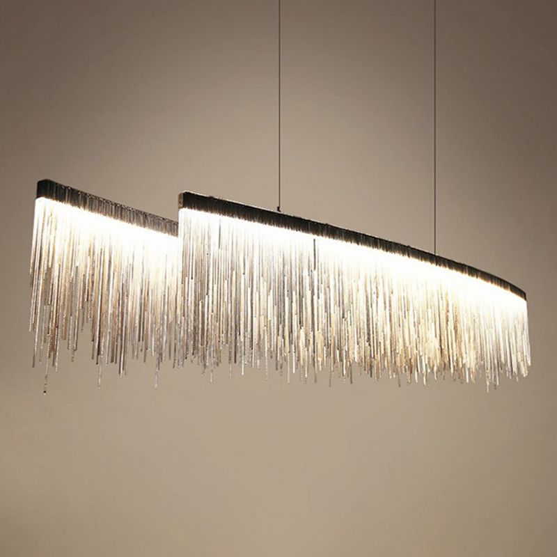 Aluminium kwast LED kroonluchter postmoderne stijl ophanglicht over eettafel