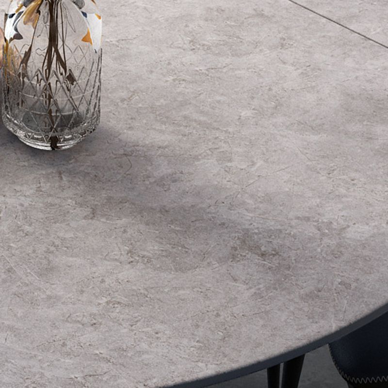 Modern Sintered Stone Table Dining Round Table with Metal Legs for Home Use