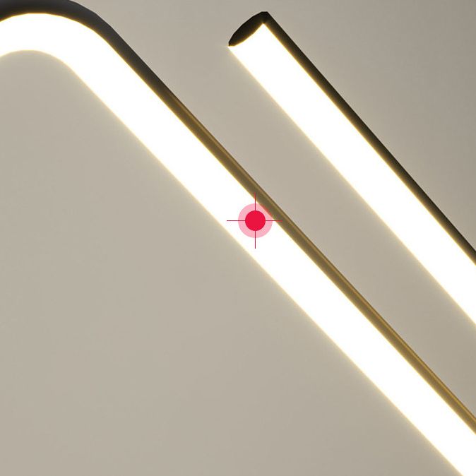 Geometric Lines Design Minimalism Island Light 35.5" Wide Nordic Style LED Suspension Lamp for Dining Room