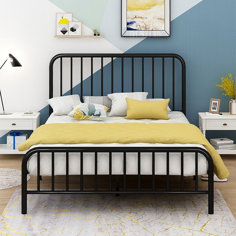 Modern Metal Headboard Bed Frame Rectangular Bed with Metal Legs