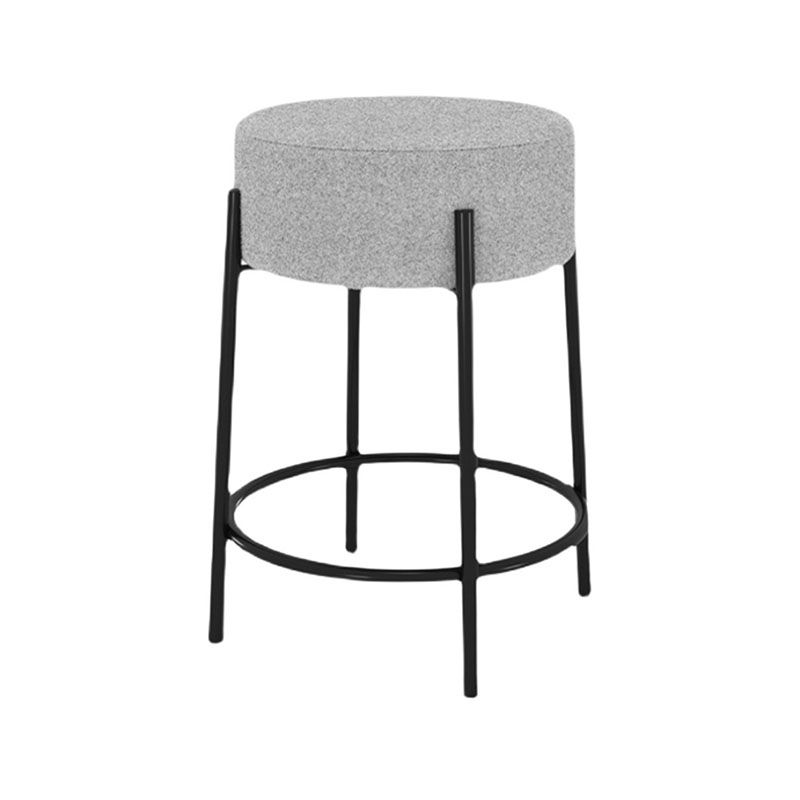 Modern Armless Backless Counter Stool Iron Cafe Bar Stool with Cushion and Pedal