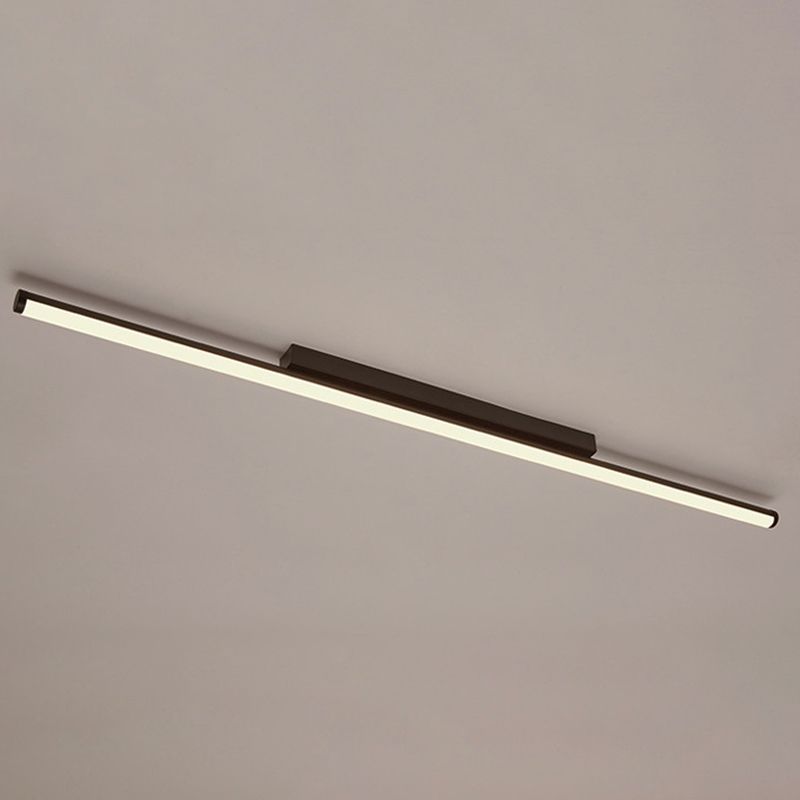 Acrylic Black LED Ceiling Light in Modern Minimalist Style Aluminium Linear Flush Mount