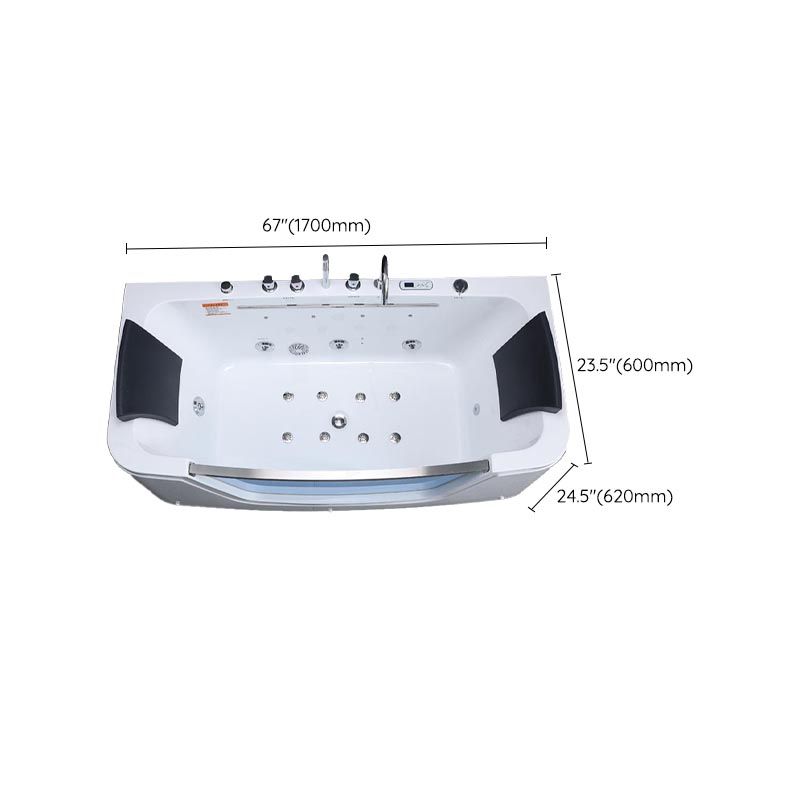 Bathroom Modern Acrylic Bath Tub Back to Wall Center Drain Tub