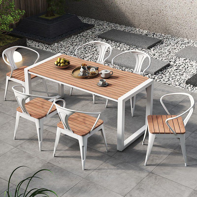 Modern Metal Dining Set 1/2/4/5/7 Pieces Reclaimed Wood Dining Table Set