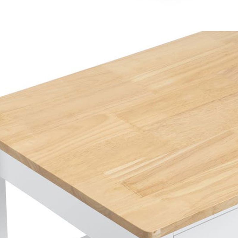 Modern Style 35.83"H Rolling Kitchen Cart Wood Rectangular Kitchen Island Cart