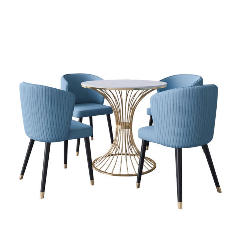 Glam Sintered Stone Dining Set Round 1/2/5 Pieces Dining Set with Pedestal Base