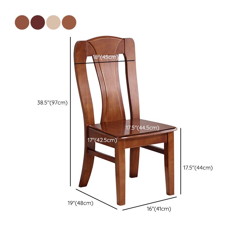 Rubber Wood Kitchen Dining Side Chair Contemporary Slat Back Side Chair