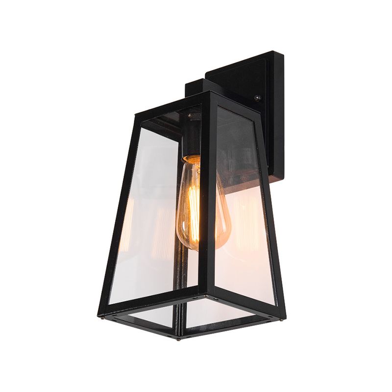 Industrial Metal Wall Light 14" High Wall Sconce with Glass for Outdoors