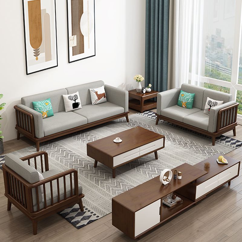 Linen Cushions Modern Sofa 31"W Square Arm Sofa for Living Room