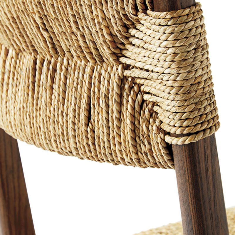 Contemporary Low Back Armless Bar Stool with Ash Solid Wood Base