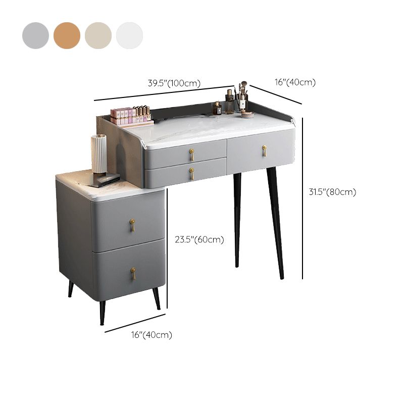 Bedroom Make-up Vanity 31.50" High Modern Dressing Table with 5 Drawers
