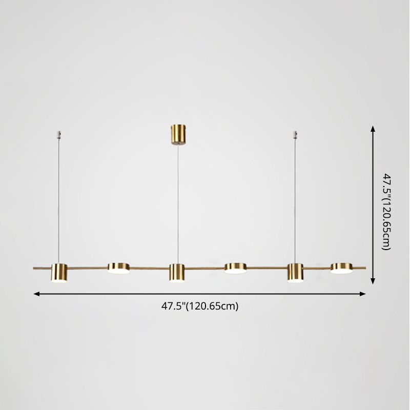 Cylinder Island Lighting Metallic Contemporary Simplicity Pendant Lighting Fixtures for Restaurant