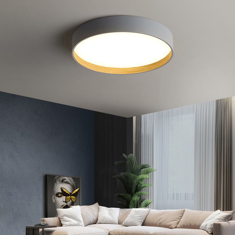 Moderne minimalistische ronde LED-inbouw smeedijzeren plafondarmatuur met acryl kap