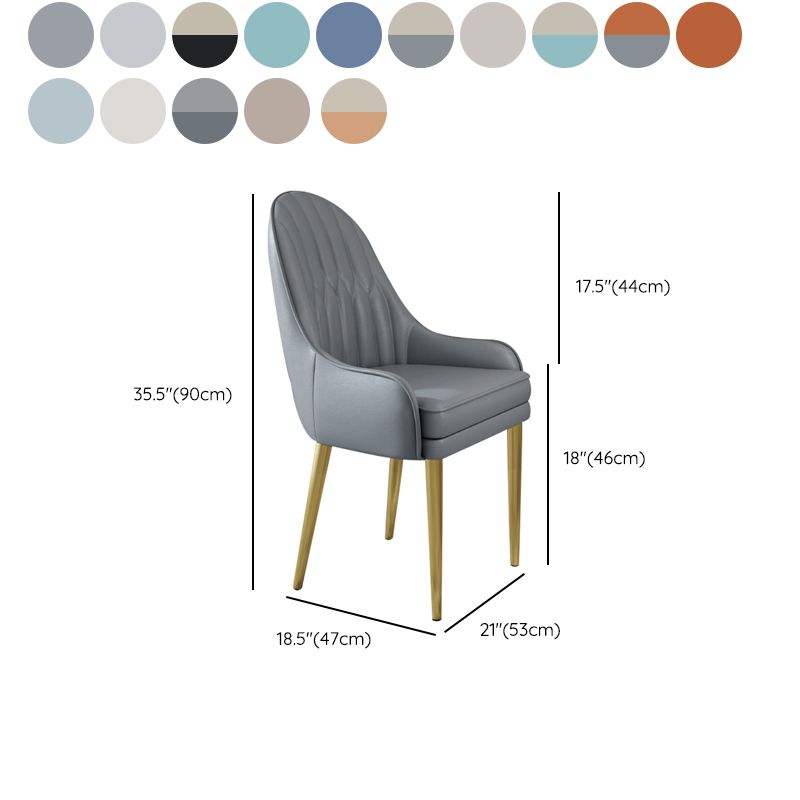 Glam Style Side Chair Leather Indoor Dining Chair for Living Room