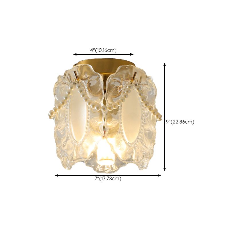 Modern Simple Ceiling Light Geometry Shape Ceiling Lamp with Glass Shade for Bedroom