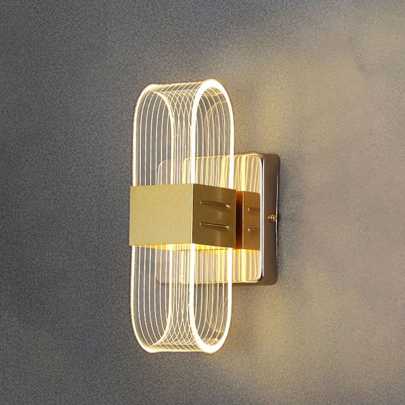 Zeitgenössische LED -Wandleuchter ovales Aluminiumwandmontage Licht für Schlafzimmer