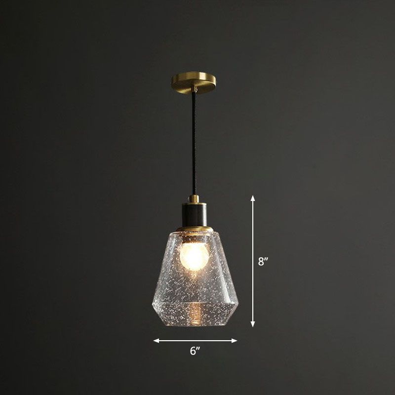 Geometrie hanglampverlichting bevestiging eenvoudige helder geplaatste glas met een slaapkamer hanglamp