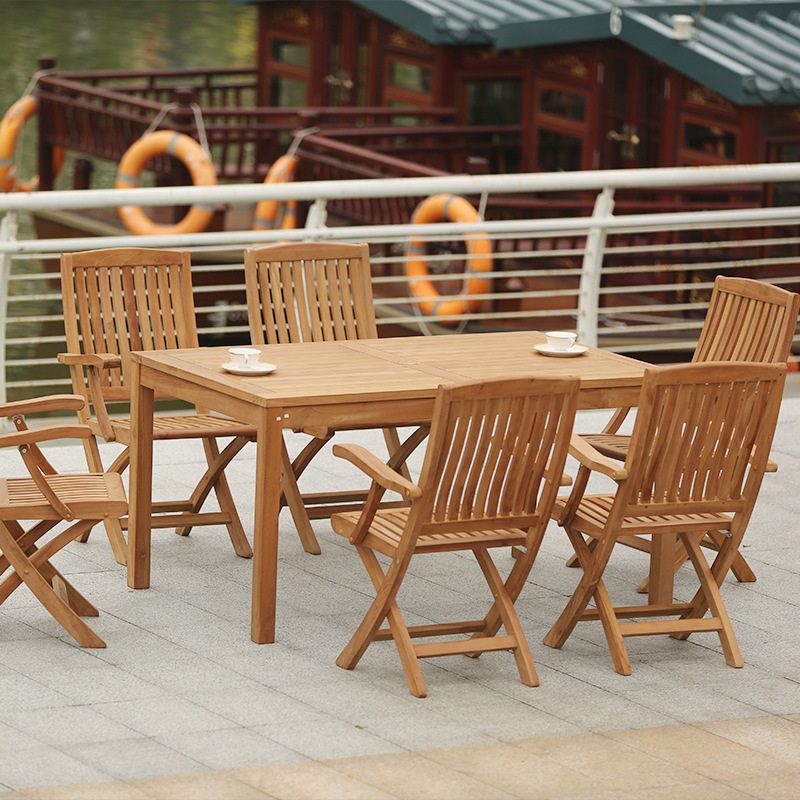 Bohemian Style Solid Wood Dining Table Set 1/5/7 Pieces Dining Table Set for Outdoor