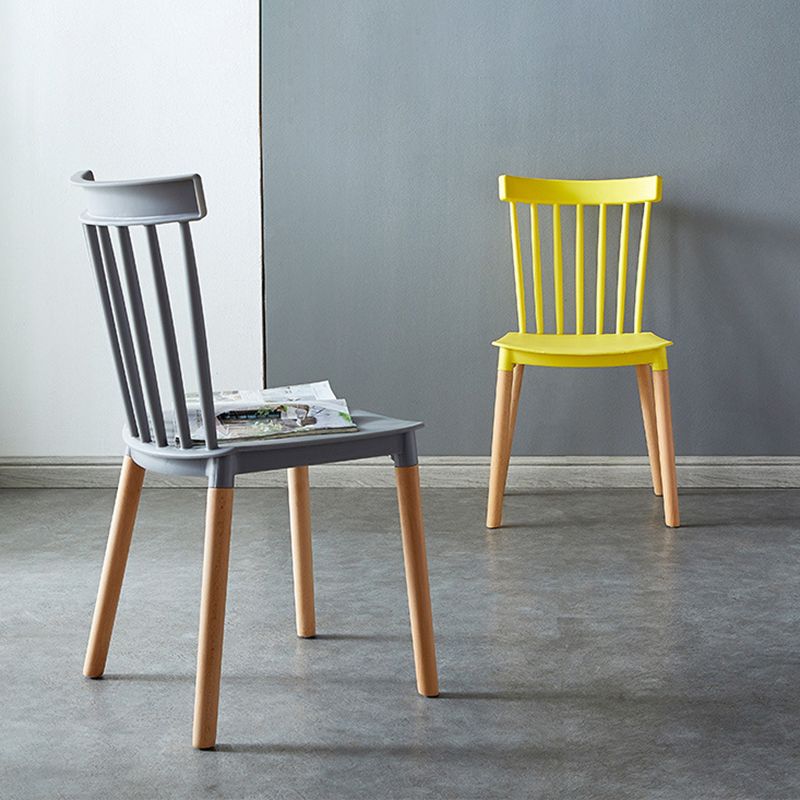 Contemporary Wood Indoor-Outdoor Room Side Chair Slat Back Chair