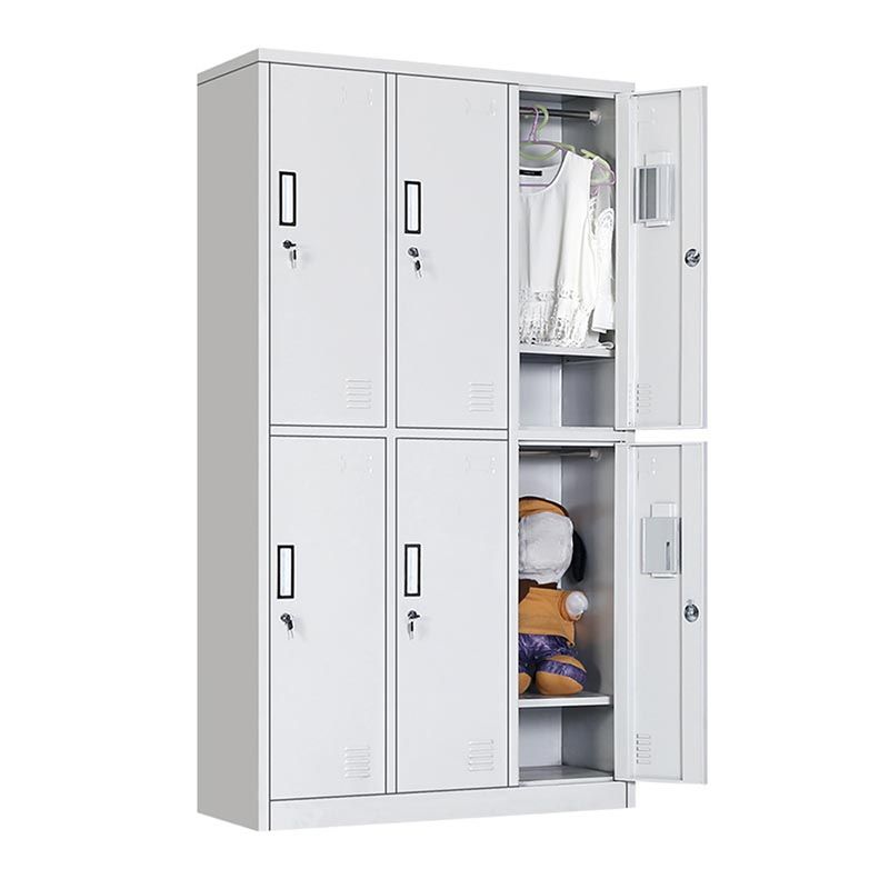 White Steel Wardrobe Cabinet Contemporary Hinged Wardrobe Armoire