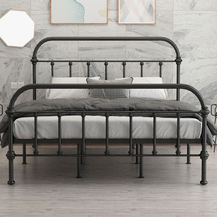 Luxurious Standard Bed with Open-Frame Headboard and Metal Legs