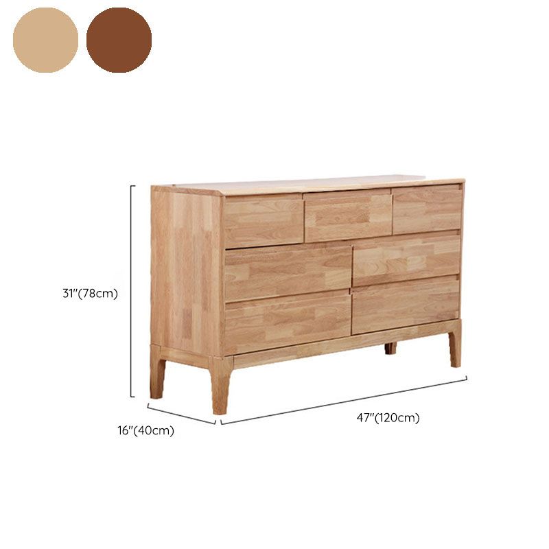 Contemporary Storage Chest Home Rubber Wood Chest with Drawers