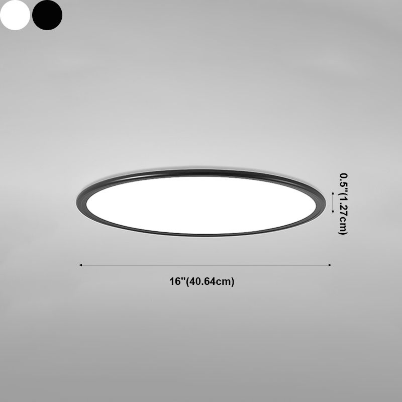 Modern Simplicity LED Ceiling Light Lacquered Aluminium Circular Flush Mount with Acrylic Shade