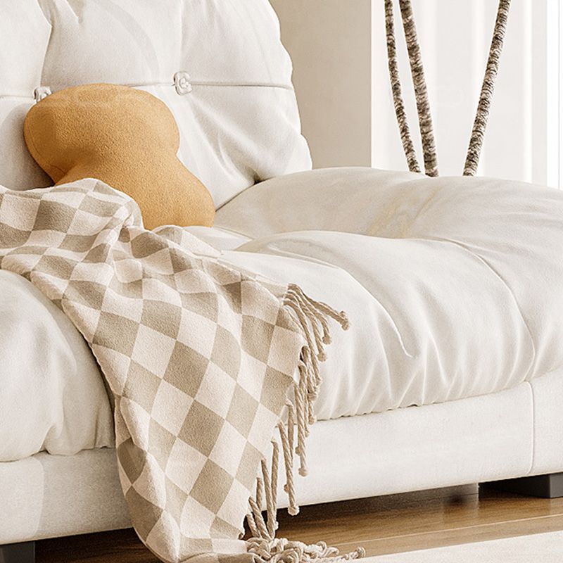 Scandinavian Cream Velvet Armless Sofa/Sectionals with Removable Cushions