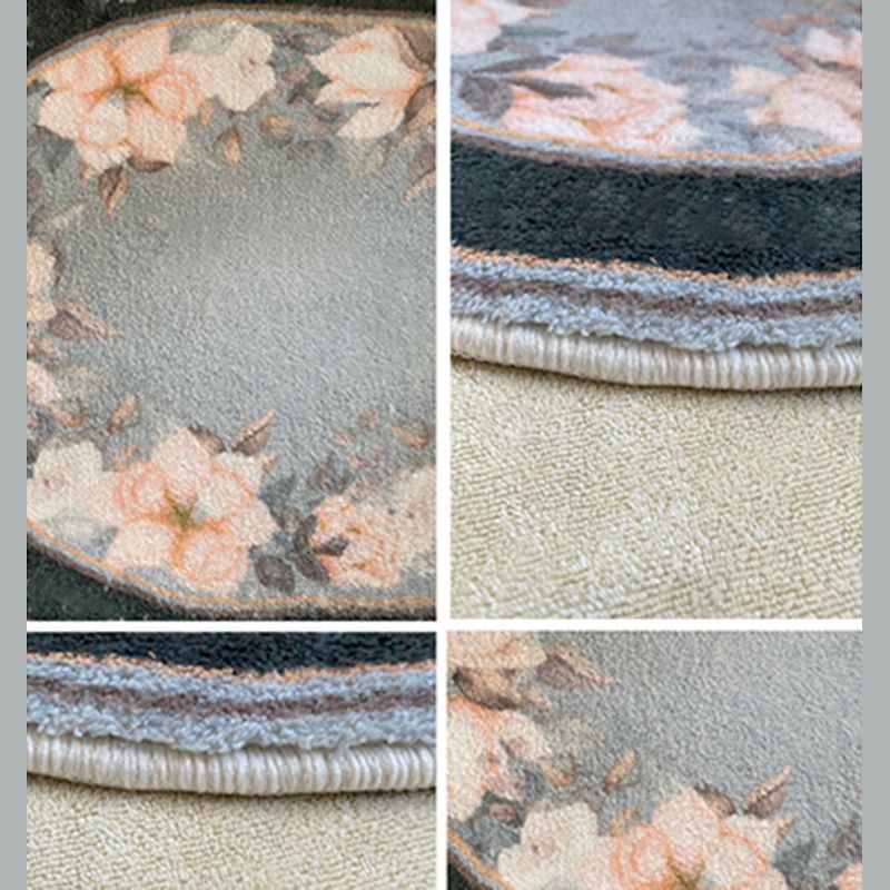 Beige Modern Area Rug Polyester Striped Carpet Non-Slip Indoor Rug for Living Room