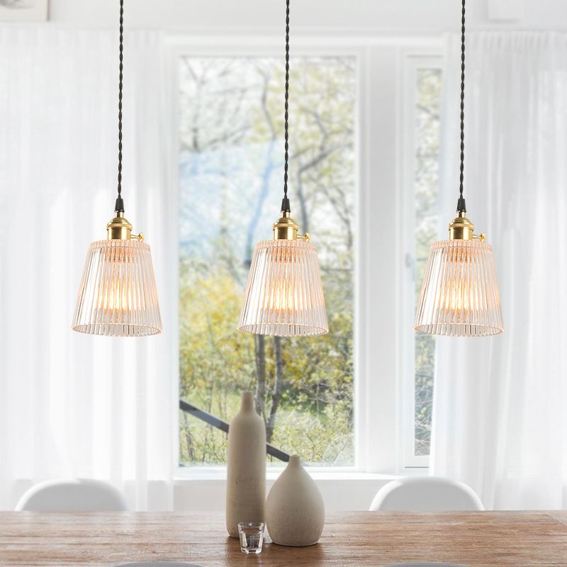 Contemporary Lantern Shaped Pendant Light Glass 3 Lights Multi Light Pendant