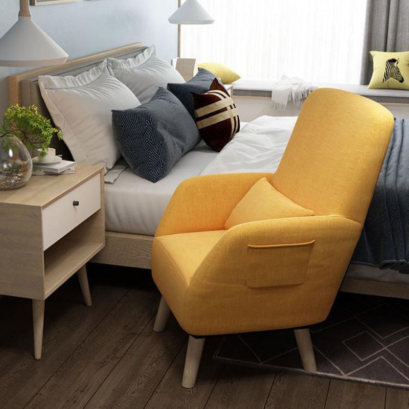 Contemporary Accent Armchair Modern Cotton Blend Accent Chair with Pillow