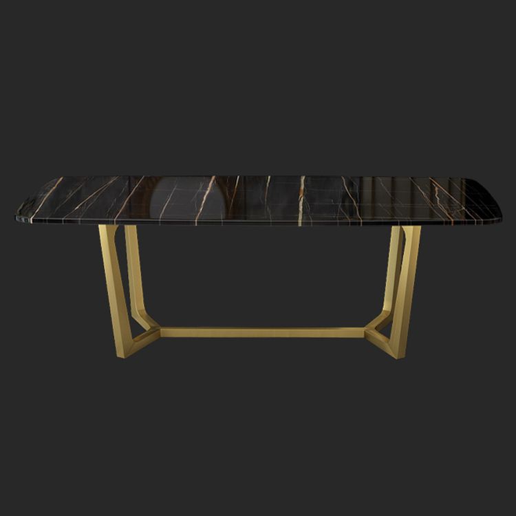 Traditionele luxe rechthoekige eetkamertafel Gesinterde stenen tafel met schraagonderstel