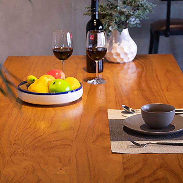 Rectangle Solid Wood Top Dining Table Industrial Iron Legs Dining Table