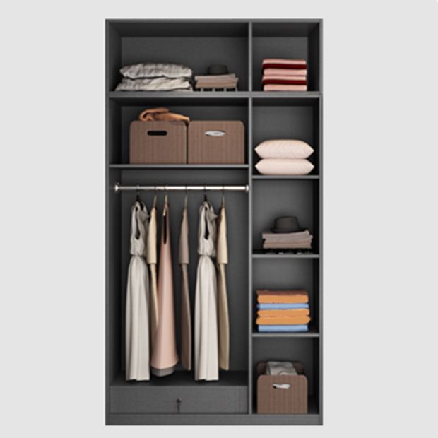 Contemporary Style Wardrobe Armoire Engineered Wood Wardrobe Cabinet for Bedroom
