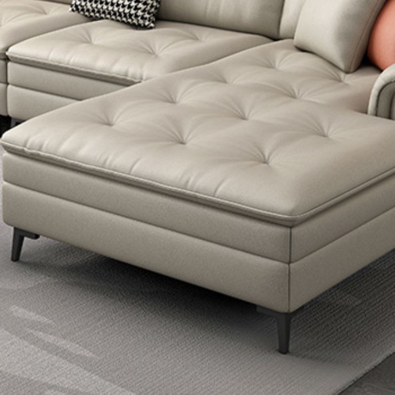 Modern L-Shape Sectional with Pillows Back and Pillow Top Arms