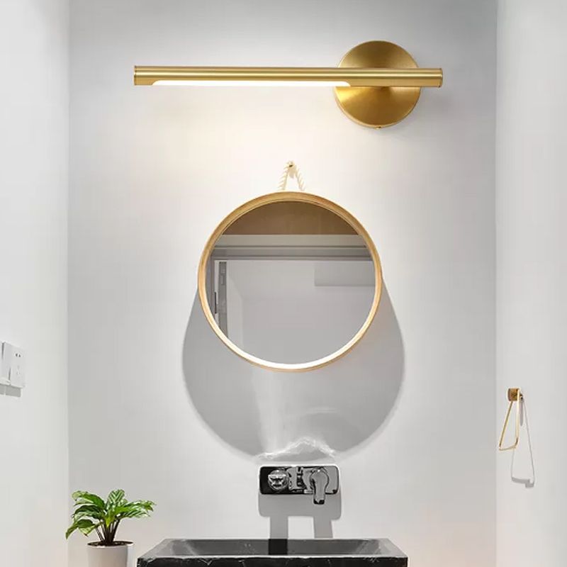 Traditionalism Linear Vanity Wall Light LED Metal Wall Sconce in Brass for Bathroom, 19.5"/25" W